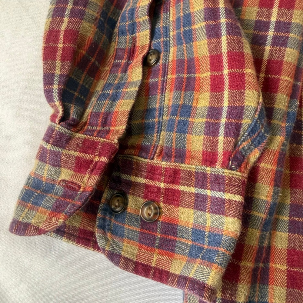 GANT Mens XL Red Plaid Flannel Button Up Shirt Tisberry Cloth 100 Cotton - Picture 7 of 11